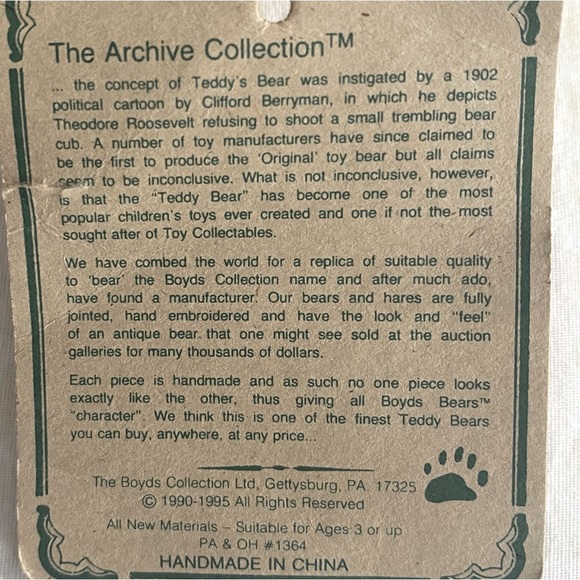 ♥️💙 Boyds’ Bears ~ “Baldwin” Collectible Teddy Bear wearing Patriotic Sweater! - Picture 10 of 11